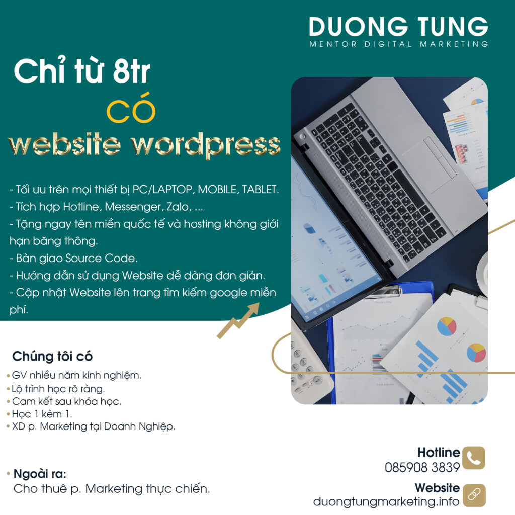 Chỉ với 8tr có website bán hàng