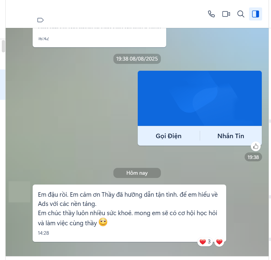 feedback từ học viên