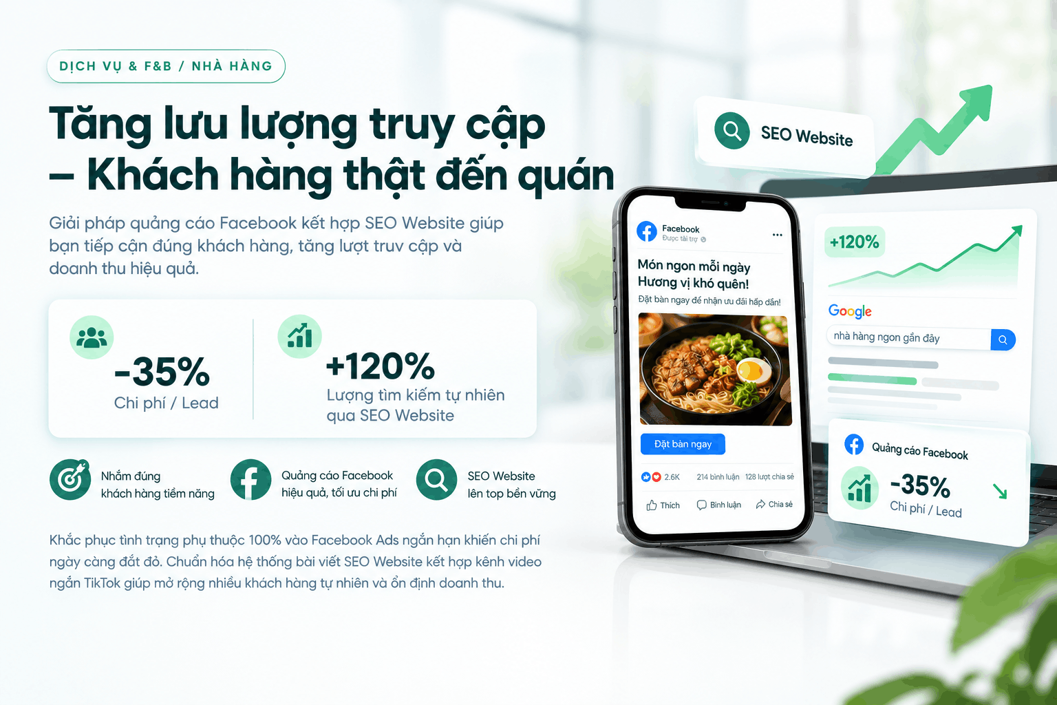 Tái cấu trúc phễu tiếp cận khách hàng ngành Dịch vụ & F&B Nhà hàng